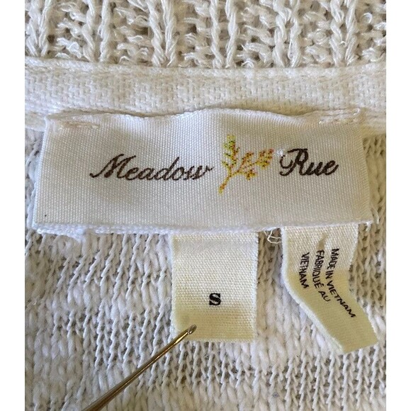 Anthropologie Meadow Rue Top White Hi Low Crochet - Picture 10 of 11